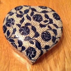 Takchashi vtg, made in Japan heart shaped blue box
